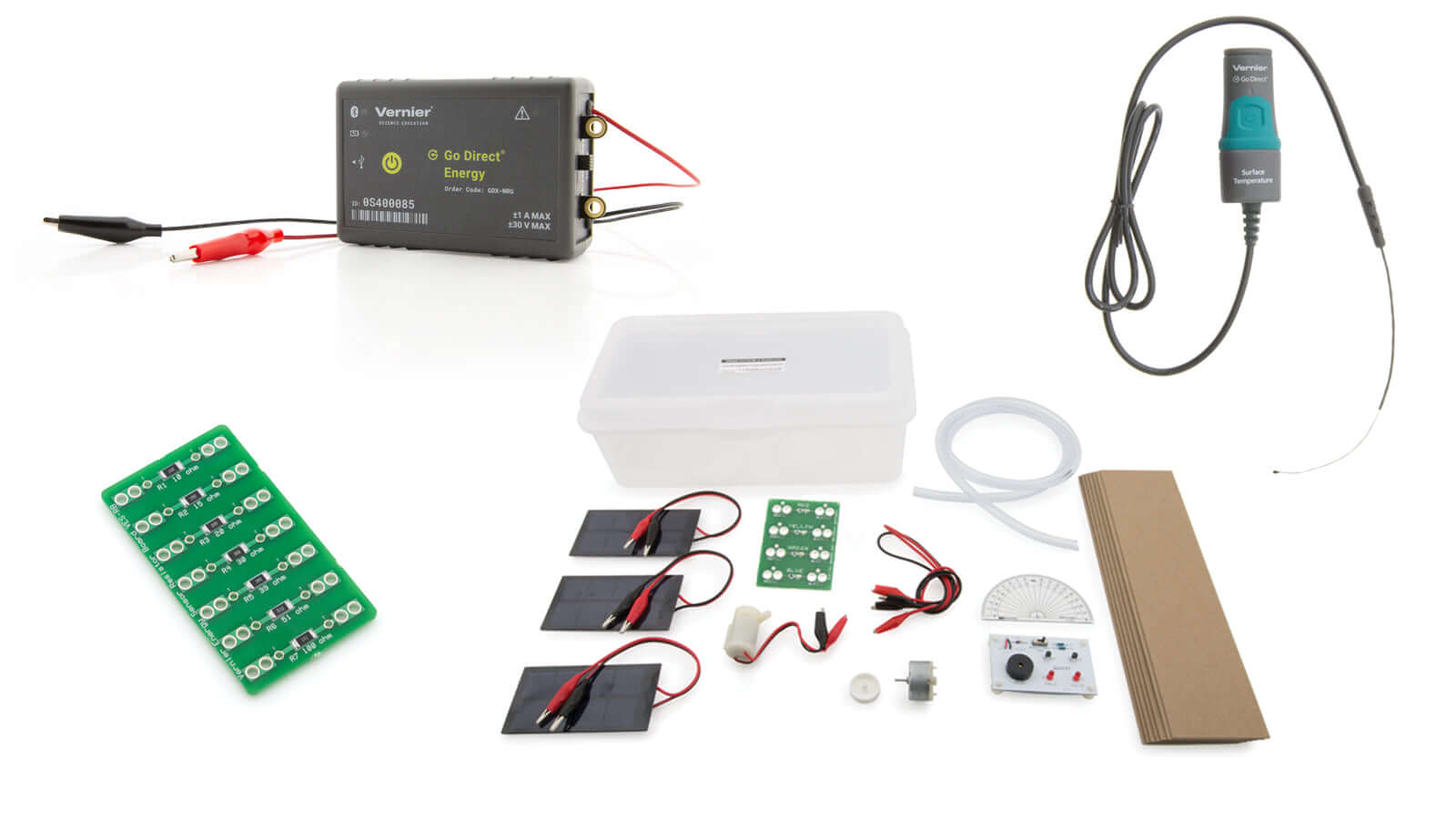 Solar Energy Explorations Go Direct® Package includes technology and materials for teaching energy and circuits.
