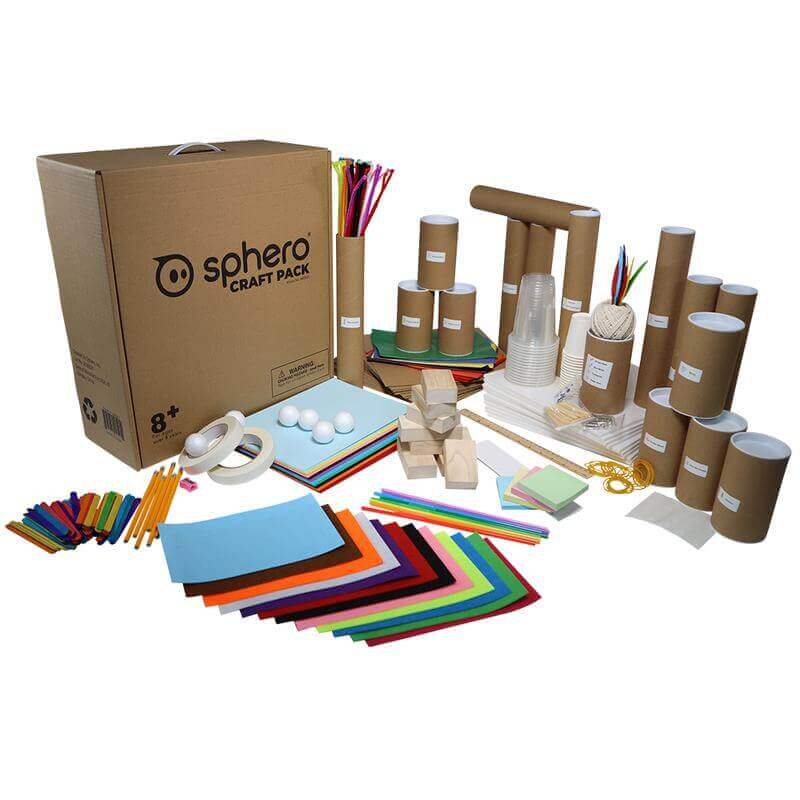Sphero Craft Pack with various crafting materials and accessories for creative projects and Sphero robotics.