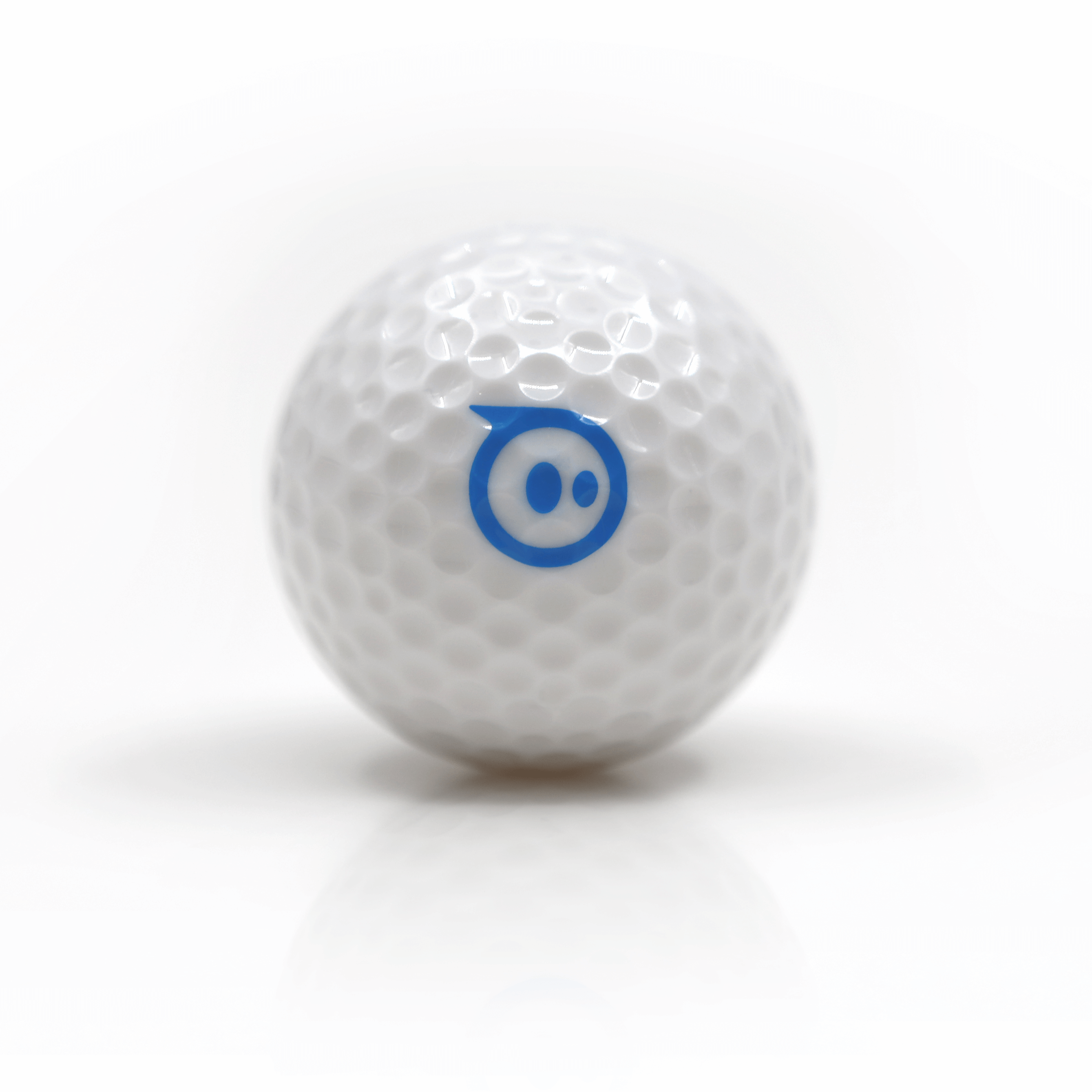 Sphero Mini robot golf ball in white with blue logo, ideal for driving, coding, and interactive gaming fun.