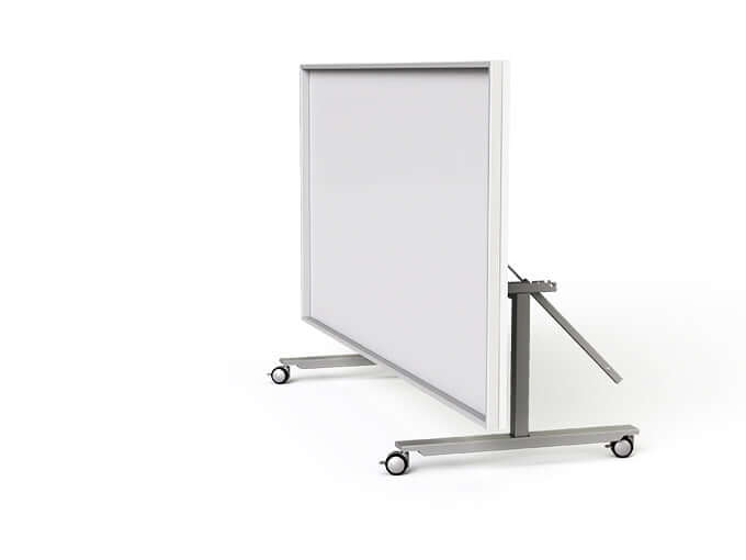 Zioxi LEGO® FLL table with a raised edge, flip top, and lockable castors, designed for LEGO® SPIKE and Mindstorms activities.