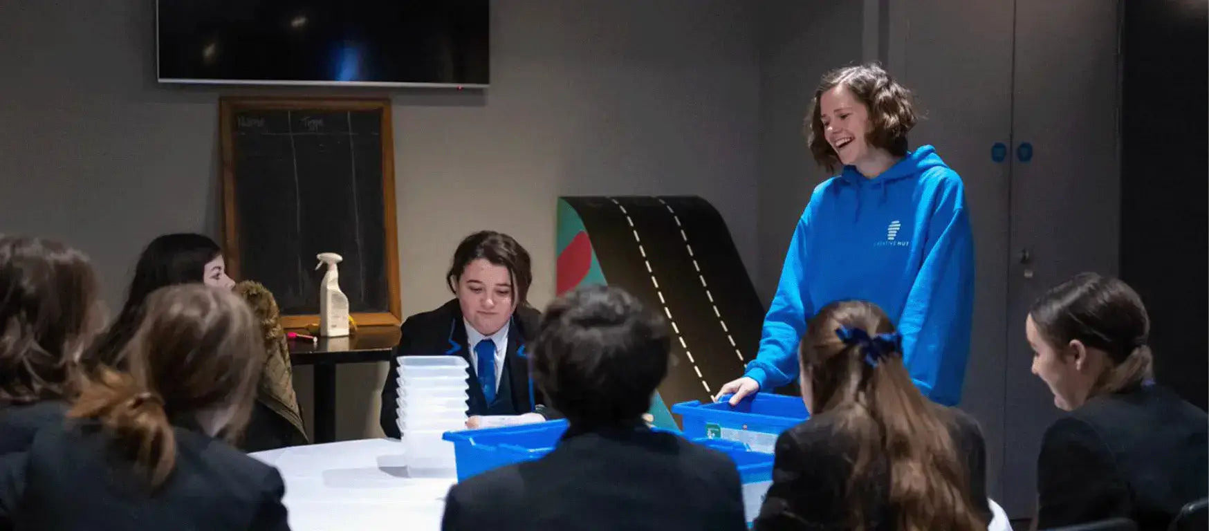 CreativeHUT workshop with students at Everton In The Community event for International Day of Women and Girls in Science.