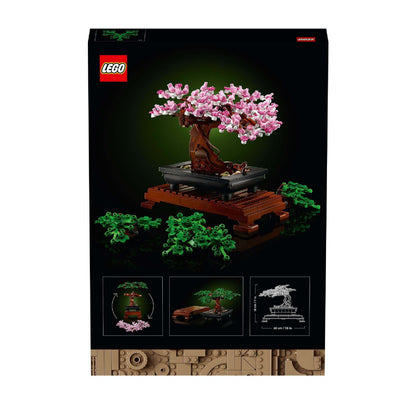LEGO® Bonsai Tree Building Set 10281 with pink cherry blossoms and green leaves, perfect for hobbyists.