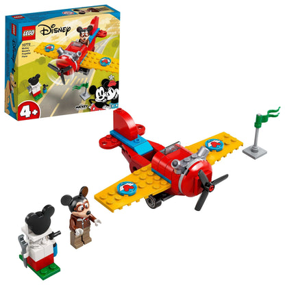 LEGO Disney Mickey Mouse Plane Set 10772 with minifigures and colorful propeller plane for kids.