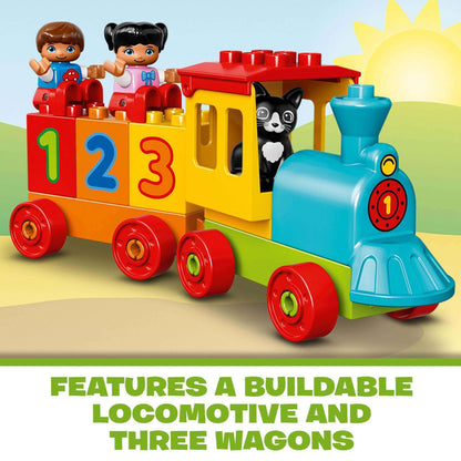 LEGO® DUPLO Number Train set with figures, colorful train, and counting skills for preschool kids.