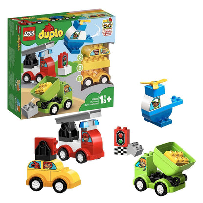 LEGO® DUPLO My First Car Creations Set 10886 with colorful toy cars, trucks, and accessories for toddlers.