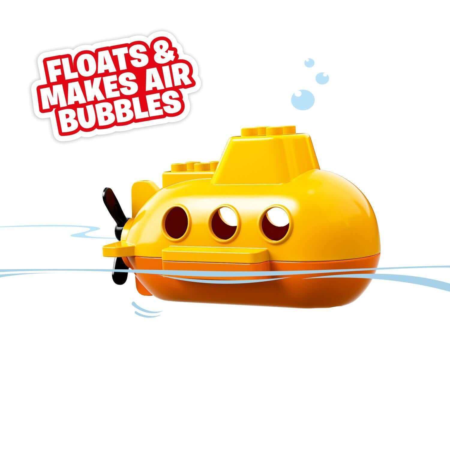 LEGO® DUPLO Town 10910 Submarine Adventure bath toy that floats and makes air bubbles for toddlers.