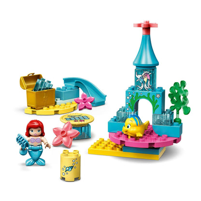 LEGO DUPLO Ariel Undersea Castle Set featuring Ariel, Flounder, and colorful building elements for imaginative play.