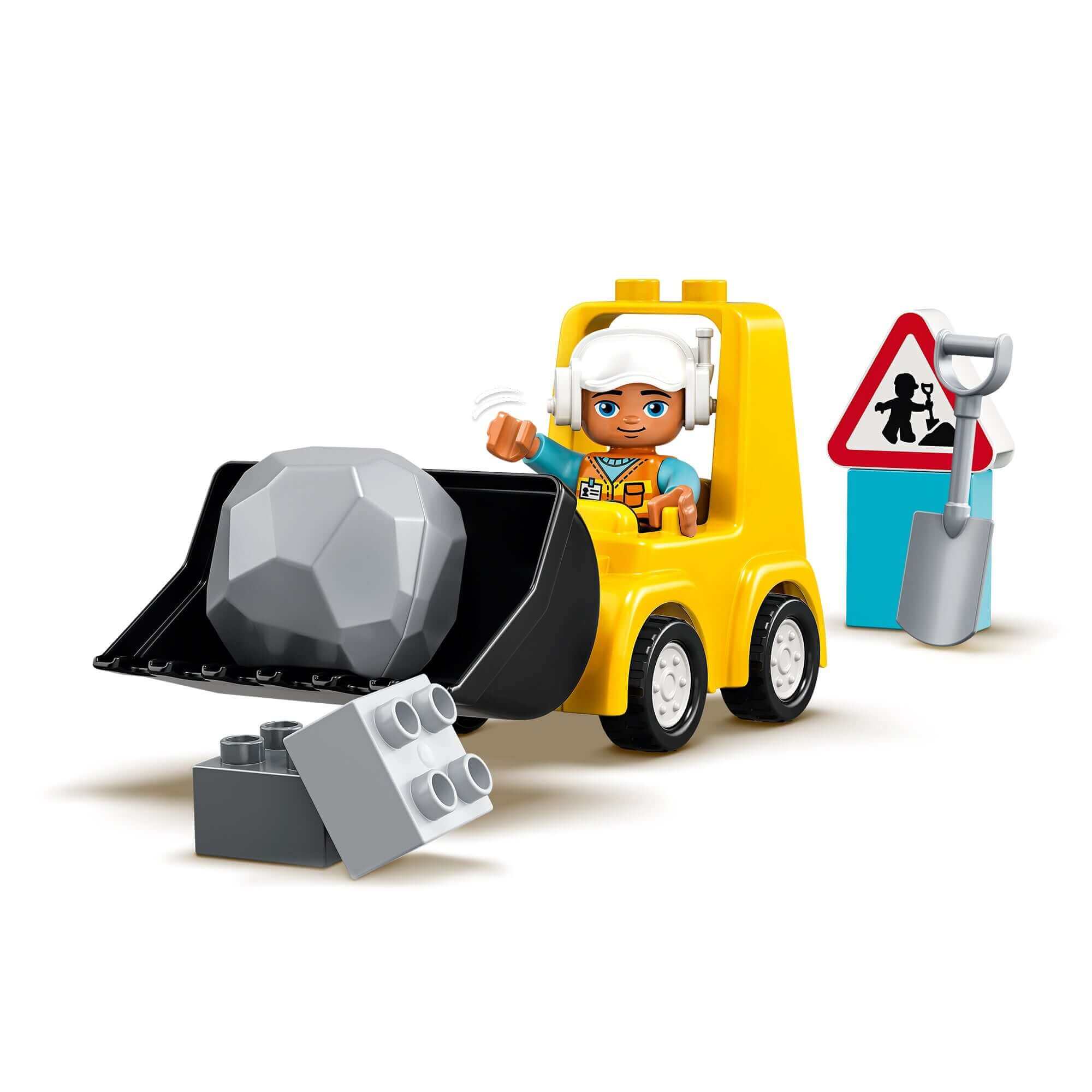 LEGO DUPLO Bulldozer Toy Truck 10930 with toddler, building blocks, and construction set for creative play.