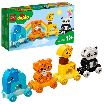 LEGO DUPLO My First Animal Train Toy 10955 featuring colorful animal cars for toddlers, promoting learning and creativity.