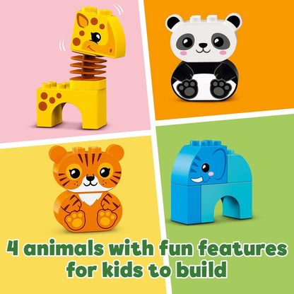 LEGO DUPLO Animal Train Toy showcasing 4 colorful animals for toddlers to build and enjoy.