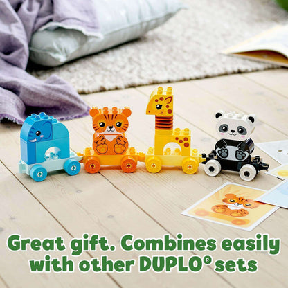 LEGO® DUPLO My First Animal Train Toy featuring colorful animal cars, great gift for toddlers, promotes play and learning.