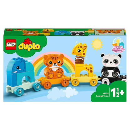 LEGO DUPLO My First Animal Train Toy 10955 featuring colorful animal blocks for toddlers to build and play.