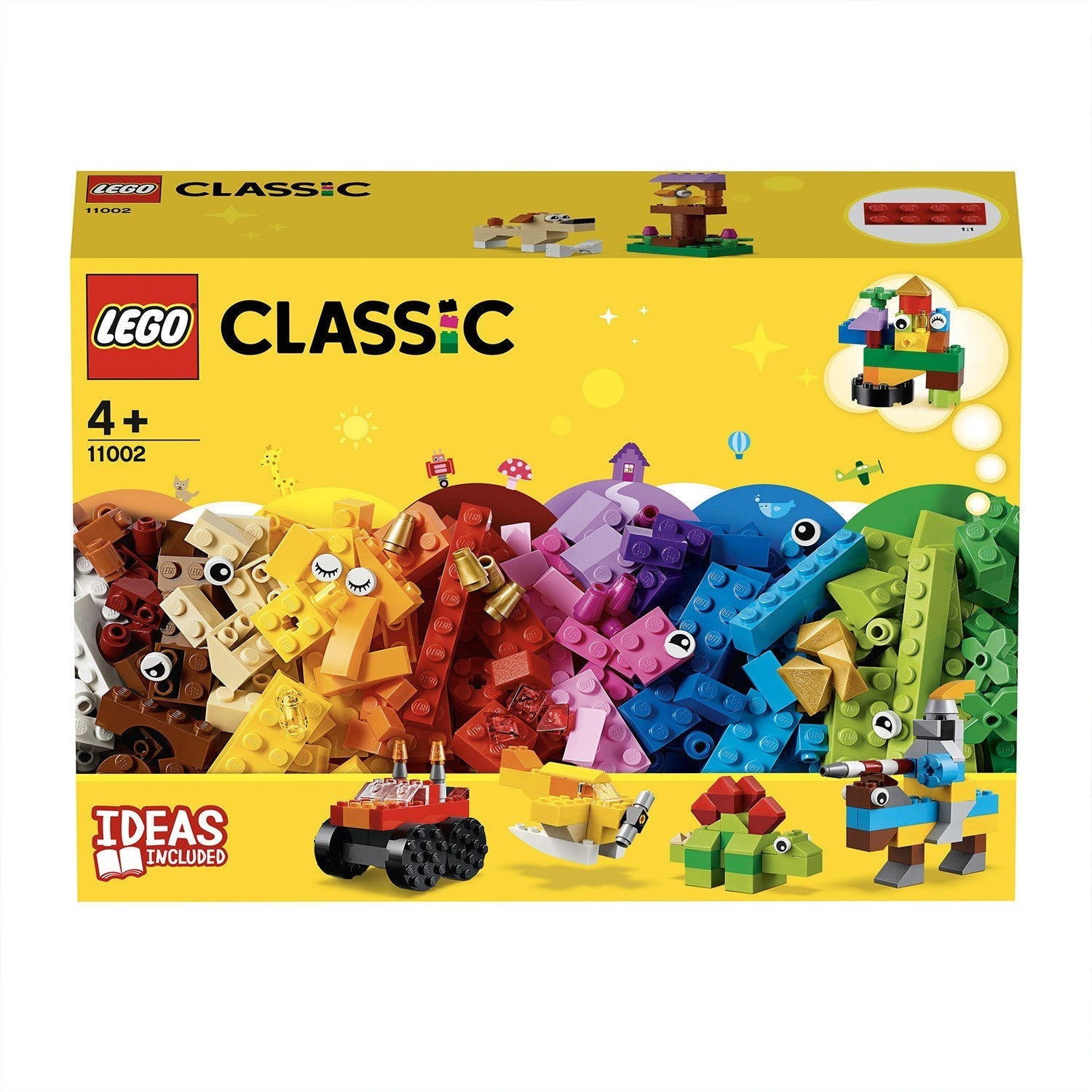 LEGO Classic Basic Brick Set 11002 with colorful bricks, ideal for building creativity and imagination for ages 4 and up.