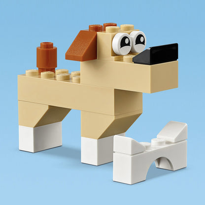 LEGO® Classic Basic Brick Set building toy featuring a cute dog figure and a white bone.