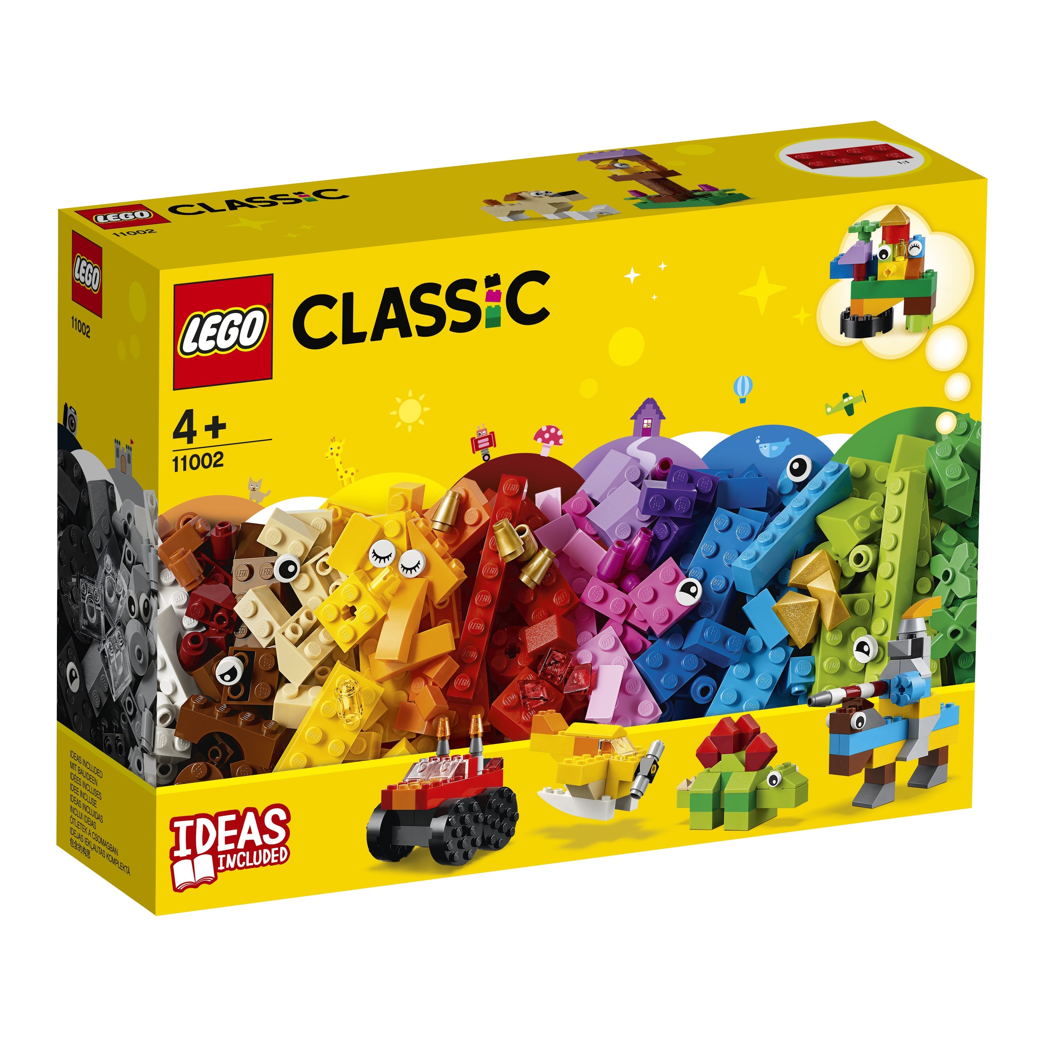 LEGO Classic Basic Brick Set 11002, colorful building blocks for creative play, includes ideas for kids aged 4 and up.
