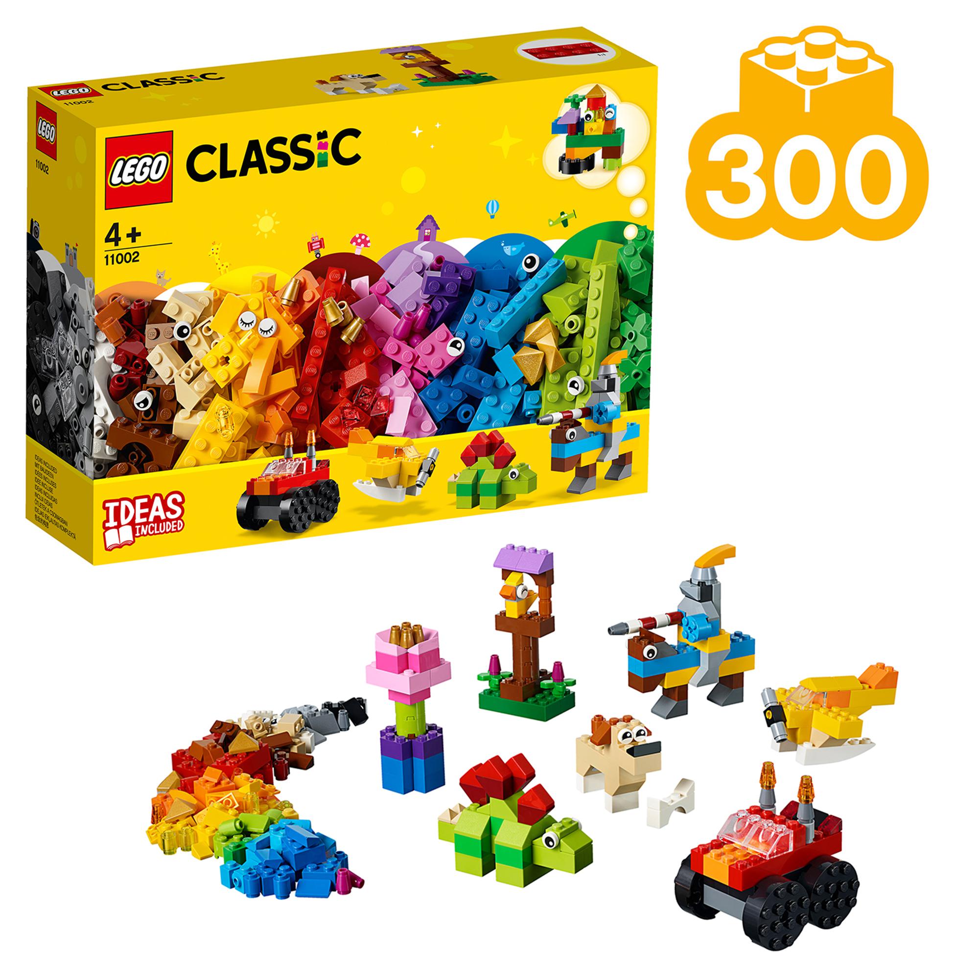 LEGO Classic Basic Brick Set 11002, colorful building toys for kids, 300 pieces, ages 4 and up, creativity and imagination.