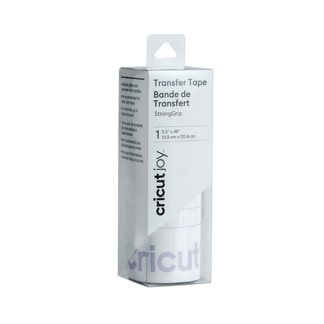 Cricut Joy StandardGrip Transfer Tape roll packaging, 5.5" x 48" for easy vinyl design transfers.