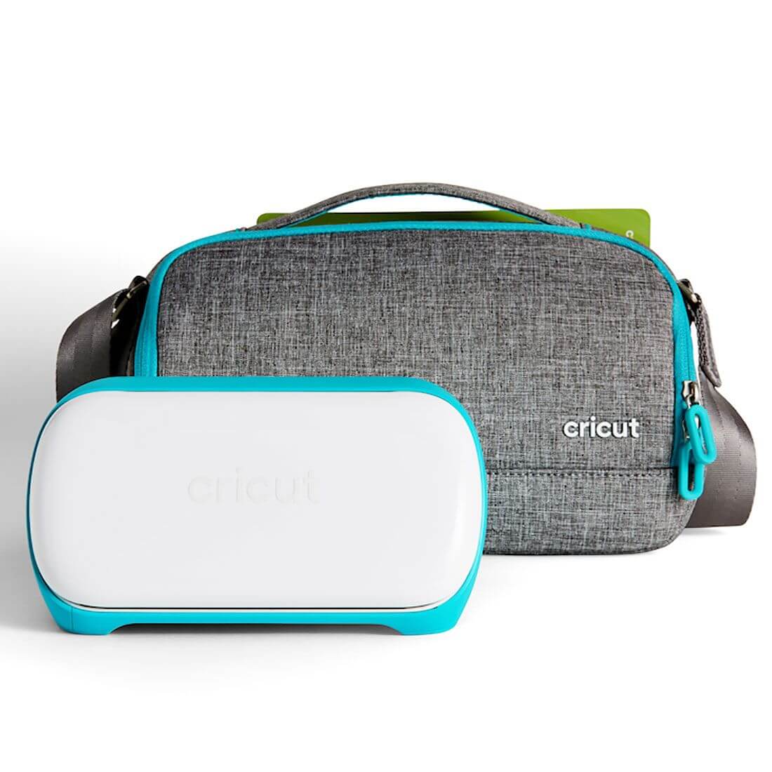 Cricut Joy™ Tote bag with padded interior and Cricut Joy™ machine for portable crafting.