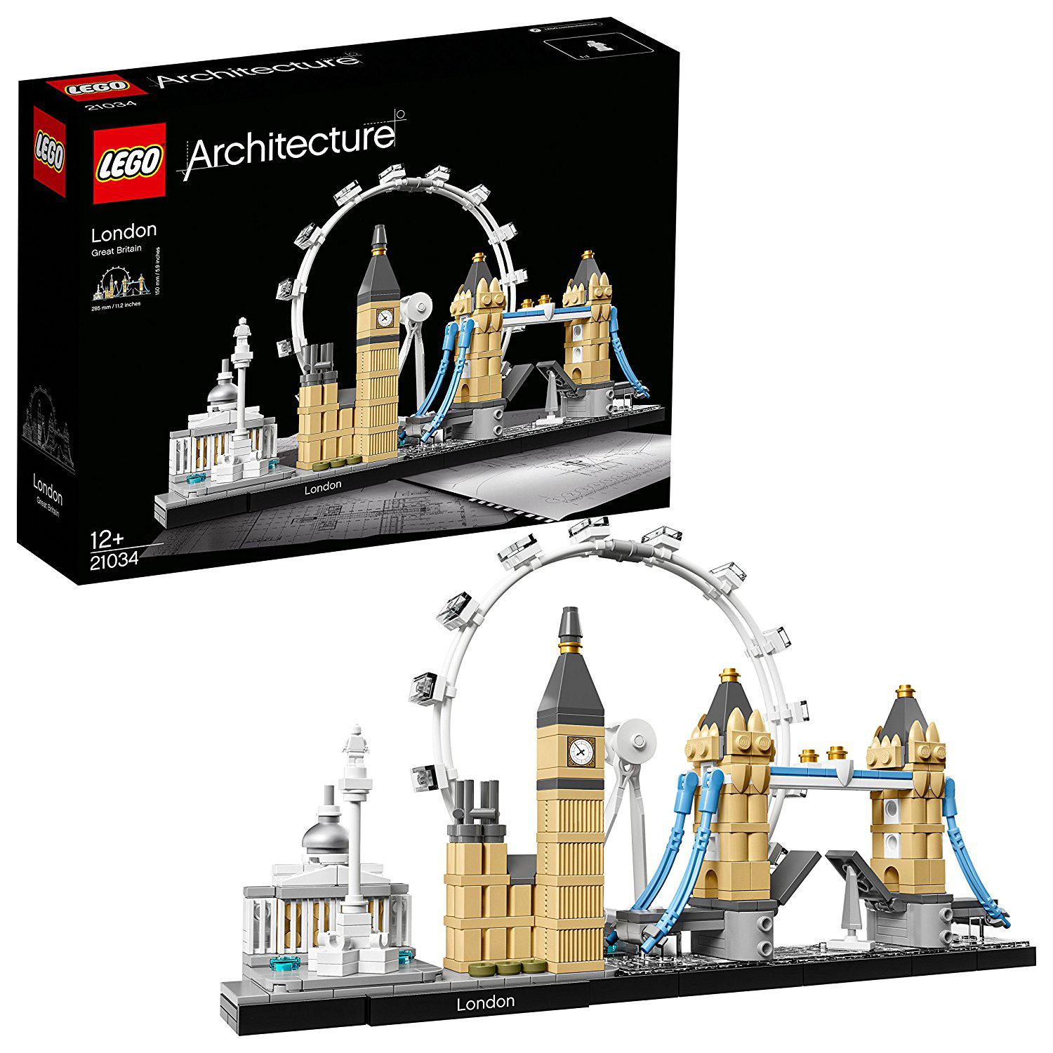 LEGO Architecture London Building Set 21034 featuring iconic landmarks like Big Ben and the London Eye.