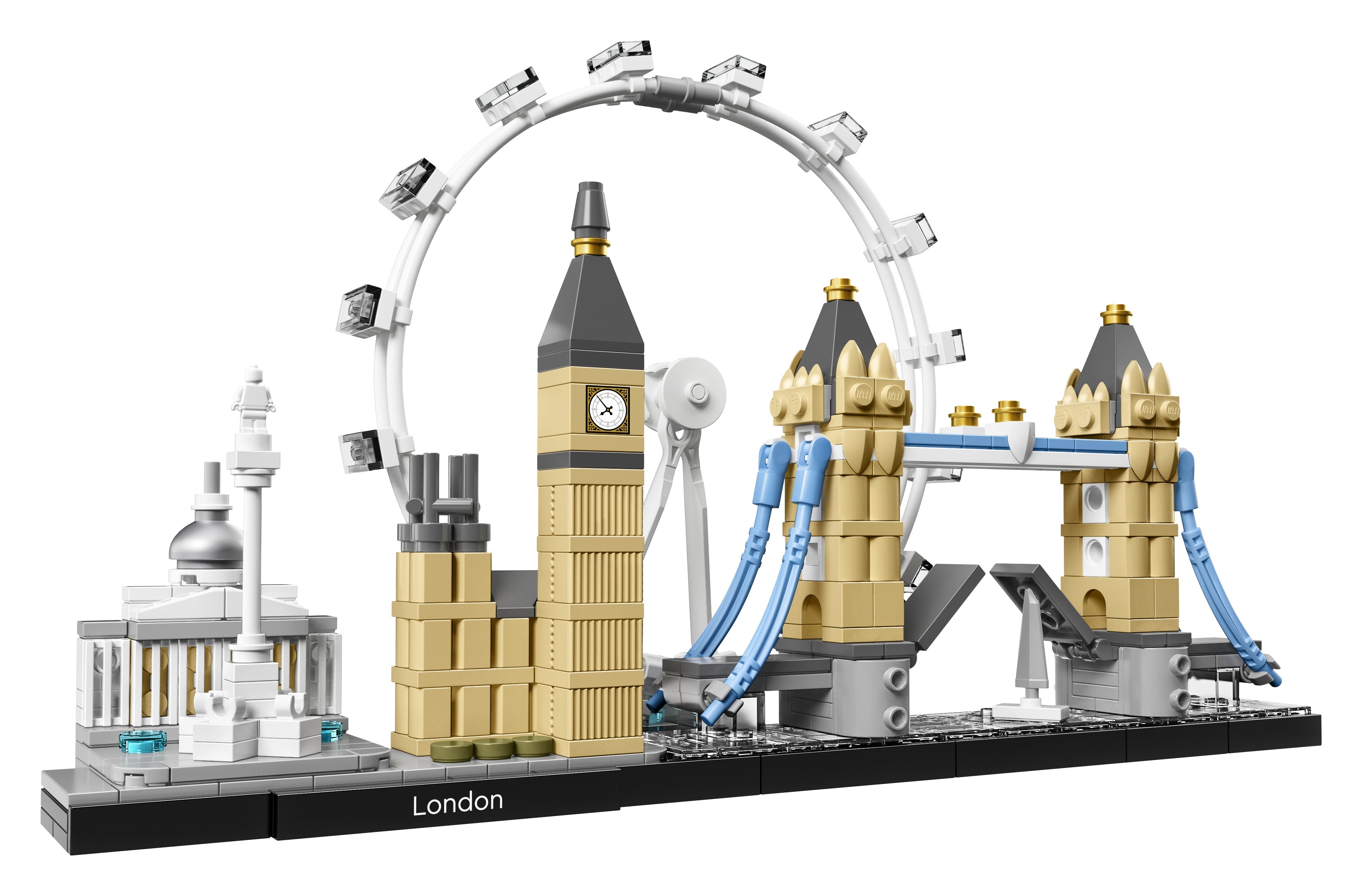 LEGO Architecture London Building Set 21034 featuring iconic landmarks like Big Ben, Tower Bridge, and the London Eye.