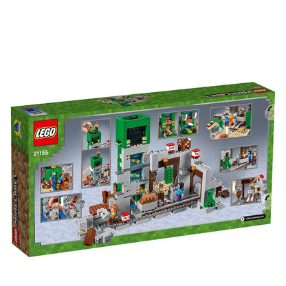 LEGO® Minecraft The Creeper Mine Building Set 21155 box showcasing iconic Creeper statue and building features.