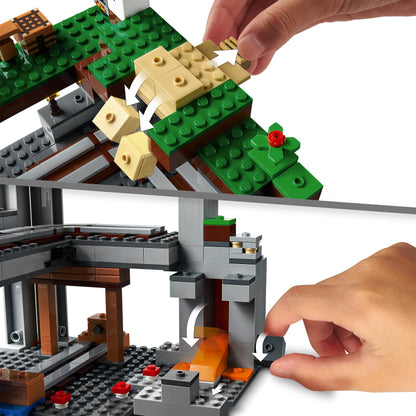 LEGO® Minecraft The First Adventure Set 21169 features characters and mobs in an interactive buildable environment.
