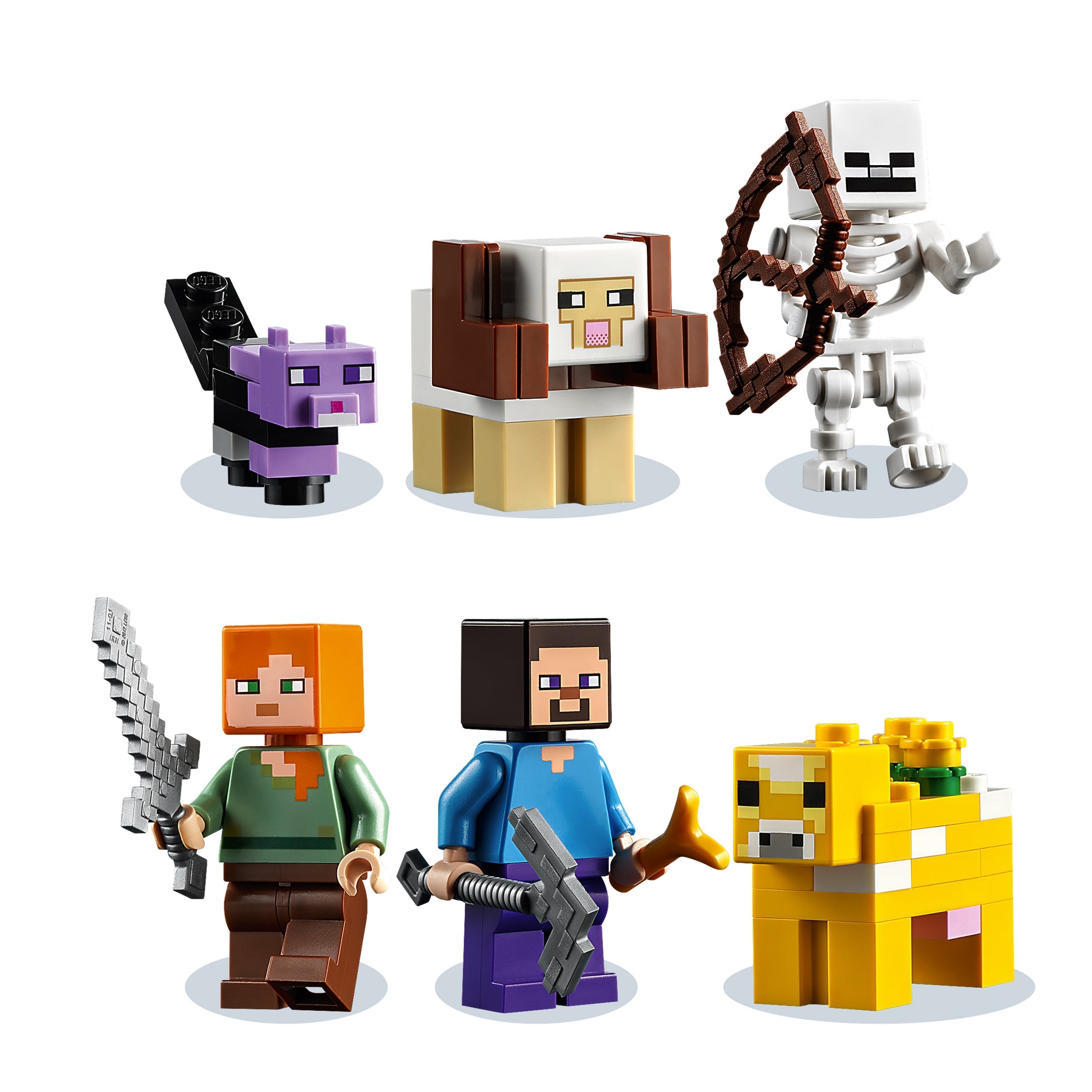 LEGO® Minecraft The First Adventure Set 21169 featuring characters, mobs, and accessories from the game.