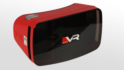 RedboxVR Classroom VR headset featuring a sleek red design and integrated technology for immersive learning experiences.