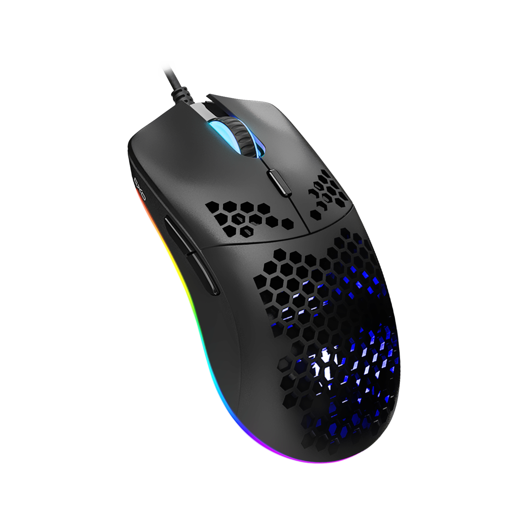 Tecware EXO Elite RGB gaming mouse featuring lightweight design and PIXART 3389 sensor for pro gamers.