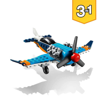 LEGO Creator 3in1 Propeller Plane Set 31099, featuring a colorful buildable airplane with propeller and wheels.
