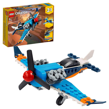 LEGO Creator 3in1 Propeller Plane Set 31099, colorful airplane model, rebuildable toy for ages 6 and up.