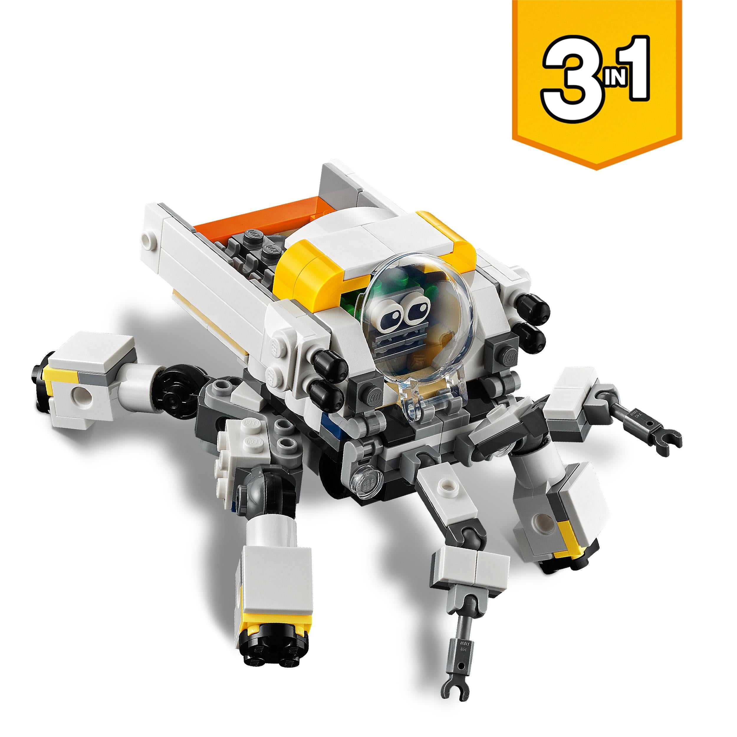 LEGO® Creator 3 in 1 Space Mining Mech, a customizable toy for young adventurers, showcasing a spider-like design.