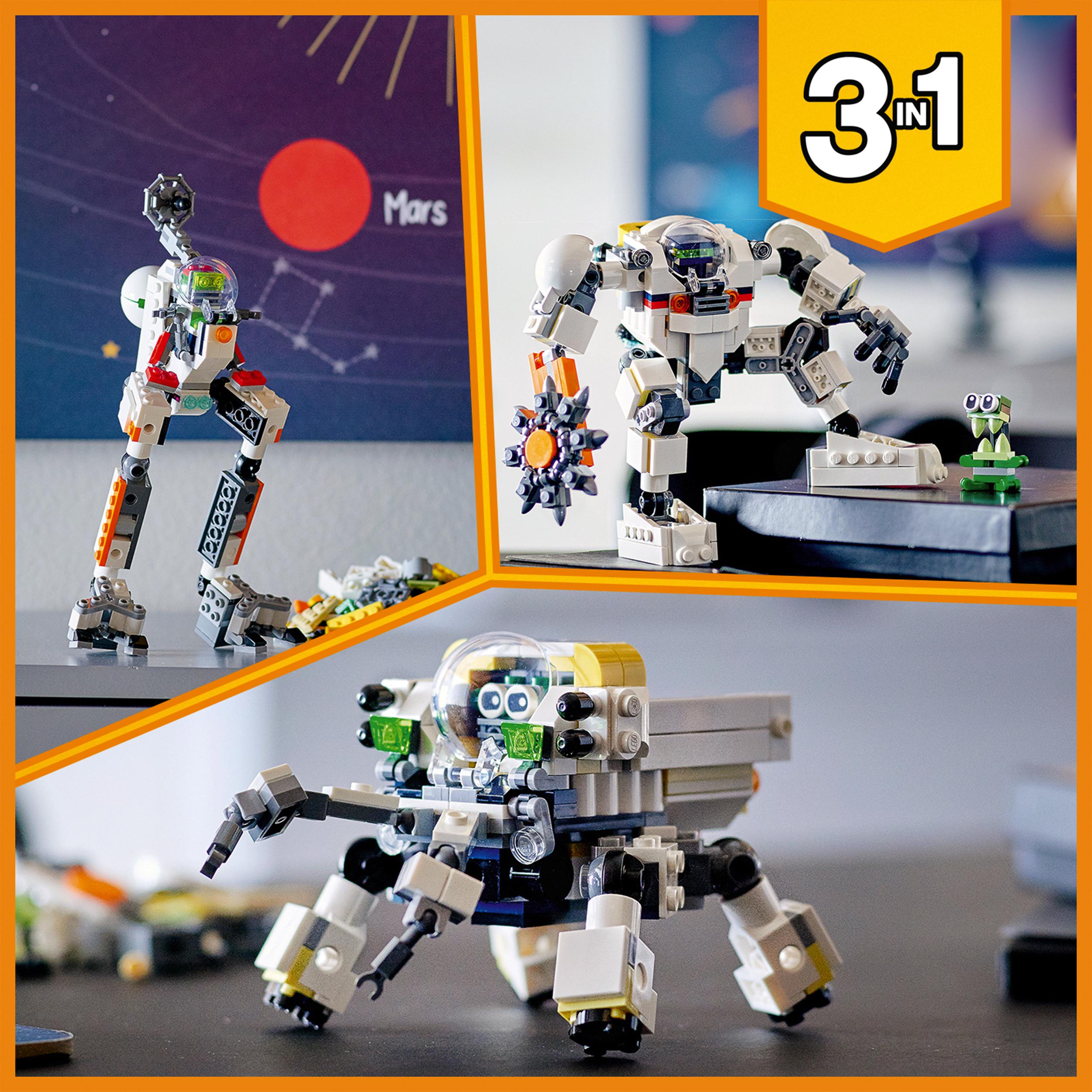 LEGO® Creator 3in1 Space Mining Mech 31115, featuring mech, cargo carrier, and space robot designs for adventurous play.