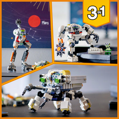 LEGO® Creator 3in1 Space Mining Mech 31115, featuring mech, cargo carrier, and space robot designs for adventurous play.