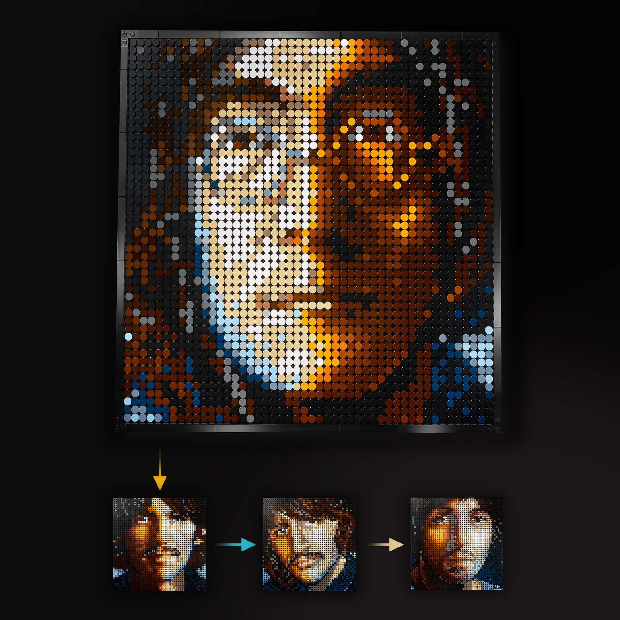 LEGO® Art The Beatles 4in1 wall art kit featuring John Lennon, vibrant brick design with immersive soundtrack.
