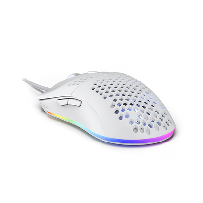 Tecware EXO Elite Gaming Mouse, lightweight RGB design, featuring PIXART 3389 sensor and ergonomic build.