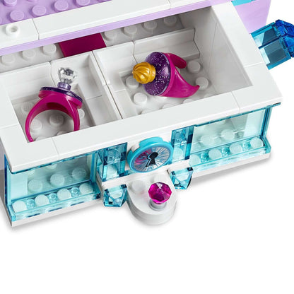 LEGO Disney Frozen 2 Elsa's Jewellery Box Set 41168 featuring decorative rings and compartments for jewelry storage.