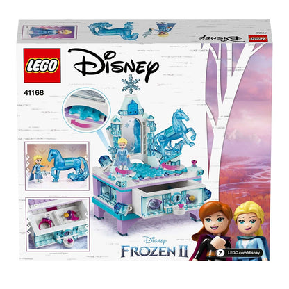 LEGO Disney Frozen 2 Elsa's Jewellery Box Set 41168 with Elsa and Anna mini-dolls, featuring a sparkling jewelry box.