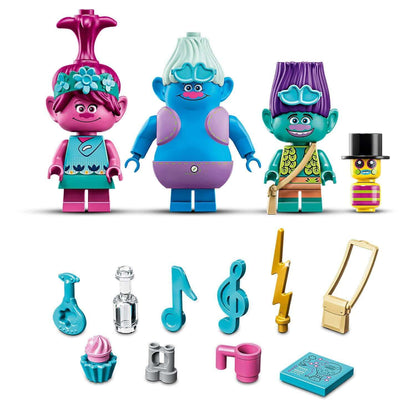 LEGO® Trolls Poppy's Hot Air Balloon Playset featuring colorful Troll figures and fun accessories from the TROLLS WORLD TOUR.