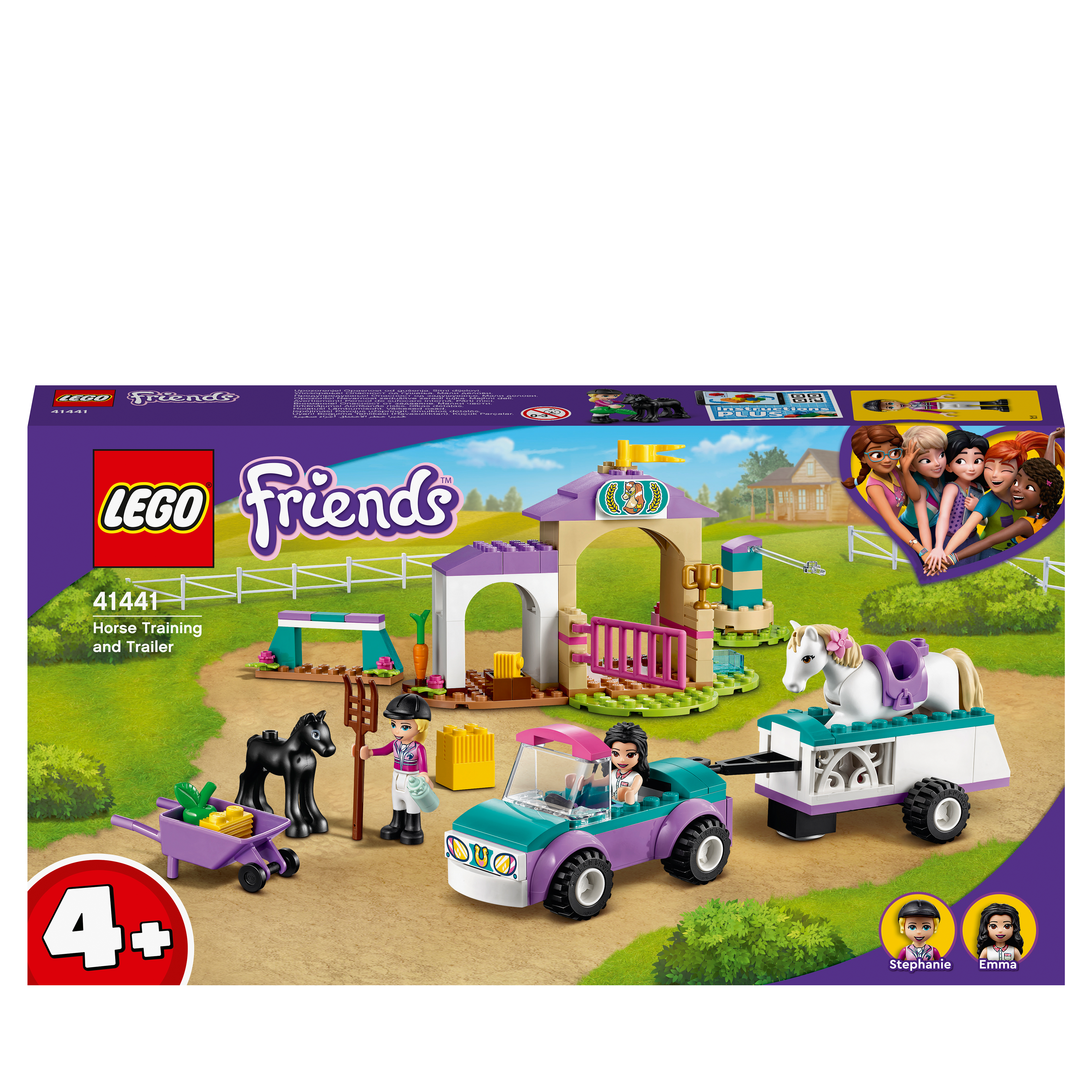 LEGO® Friends Horse Training and Trailer Toy 41441 featuring horse riding set for creative roleplay.