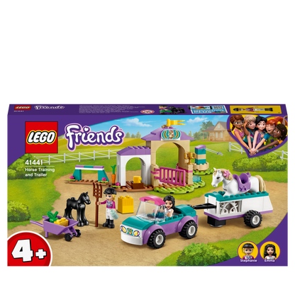 LEGO® Friends Horse Training and Trailer Toy 41441 featuring horse riding set for creative roleplay.