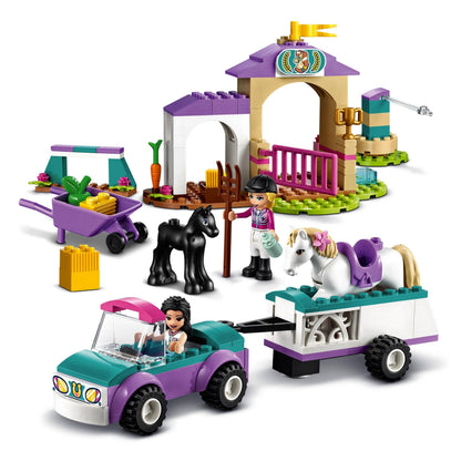 LEGO Friends Horse Training and Trailer Toy 41441 featuring a horse training arena, figures, and trailer for creative play.