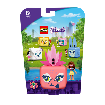 LEGO Friends Olivia’s Flamingo Cube Mini Set 41662 for kids, highlighting portable play and animal fun.