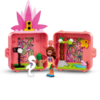 LEGO® Friends Olivia's Flamingo Cube Mini Set 41662 with mini figure and colorful interior, showcasing animal fun.