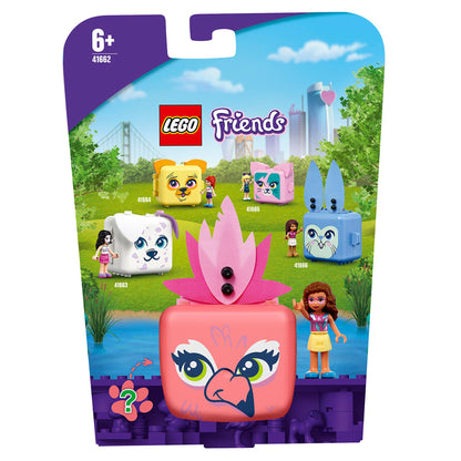 LEGO Friends Olivia’s Flamingo Cube Mini Set 41662, portable playset for animal fun, featuring cute design and characters.