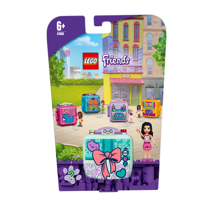 LEGO® Friends Emma’s Fashion Cube Play Set 41668, portable toy for kids to create playful stories and designs.