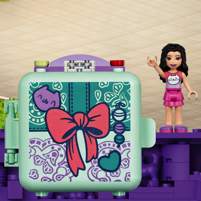 LEGO® Friends Emma’s Fashion Cube Play Set 41668, featuring a colorful design and Emma minifigure for creative play.
