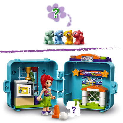 LEGO® Friends Mia’s Soccer Cube Play Set 41669 featuring Mia and soccer-themed accessories for creative play.