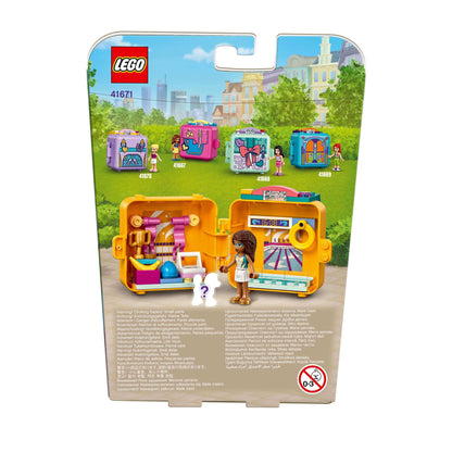 LEGO Friends Andrea's Swimming Cube Play Set 41671 featuring colorful swimming accessories and mini-doll.