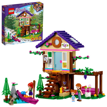 LEGO Friends Forest House Treehouse Set 41679, featuring colorful nature-themed toys for kids' imaginative play.